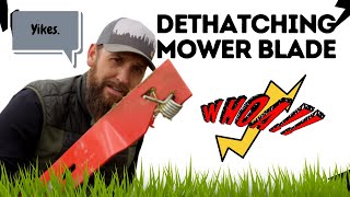 How to DETHATCH YOUR LAWN with a MOWER. DETHATCHING UNIVERSAL MOWER BLADE.