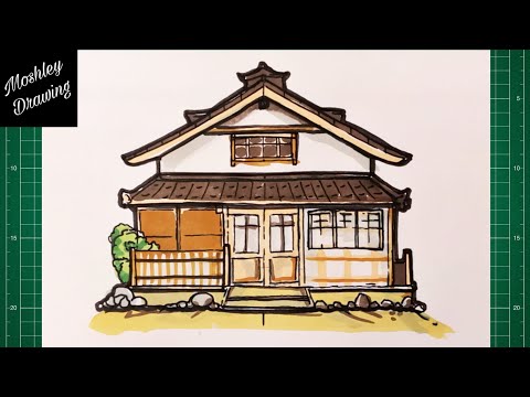 How to Draw a Japanese Traditional House - YouTube
