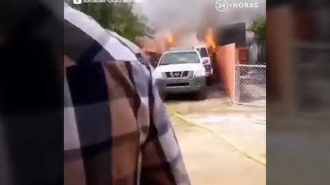 HOMBRE RESCATA A SU PERRO DE CASA EN INCENDIO.