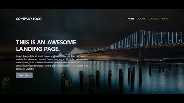 Responsive Navigation Bar on Full Screen Landing Page using Bootstrap 4