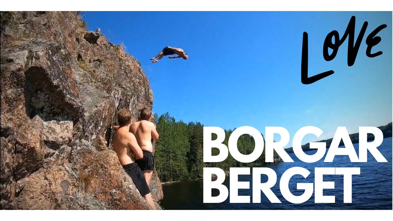 CLIFF DIVING AT BORGARBERGET, SWEDEN