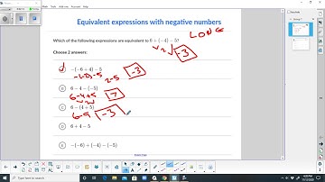 Equivalent Expressions with Negative Numbers