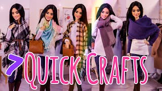 Make  7 Warm and Cozy Looks for Your Dolls with Little to No Sewing | How to Wear a Scarf | EASY