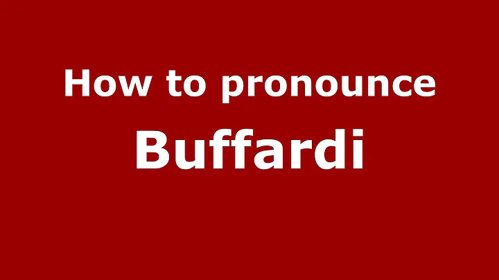 How to pronounce Buffardi (Italian/Italy)  - PronounceNames.c...