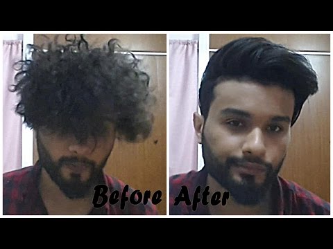 HOW TO GET STRAIGHT HAIR  Men's Curly to Straight Hair Tutorial 2019 