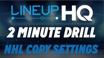 ROTOGRINDERS LINEUPHQ 2 MINUTE DRILL - NHL PLAYER GROUPS