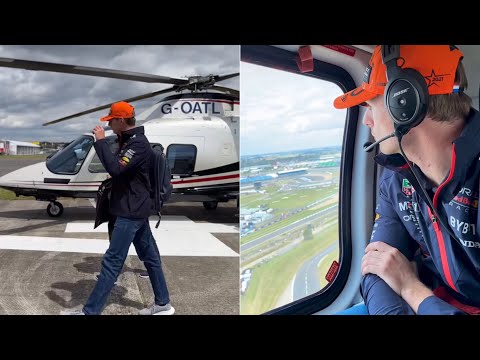 Max Verstappen arrives in a GOAT helicopter | Lewis Hamilton comes with Roscoe | #BritishGP
