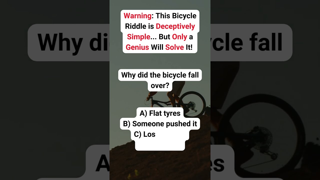 Warning This Bicycle Riddle Is Deceptively Simple But Only A Genius Will Solve It 