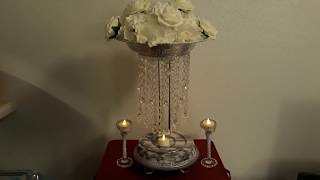 Look what I did with paper towel holders and cake pan from Dollar Tree. Chandelier Centerpieces WOW!