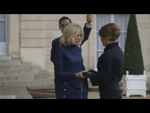 Video: Donald A Melania Trump Hostili Emmanuel A Brigitte Macron