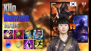 Kiin Top Rumble vs Ryze lol KR solo rank Full Game 16.8 | 기인 럼블 vs 라이즈