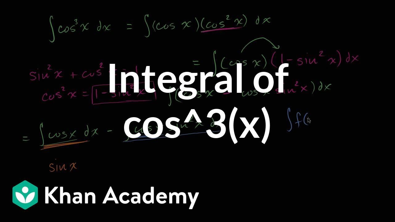 Integral Of Cos 3 X Video Integrals Khan Academy