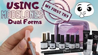 I Try Dual Forms For The First Time | Modelones Polygel Kit Review