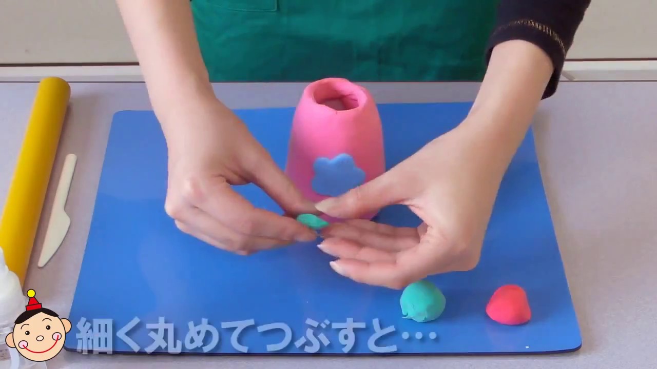 超軽量紙粘土kクレイで作るペン立て ミニペン立て ｋクレイ 5 飾り付ける Youtube
