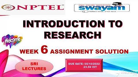 💥WEEK 6💥 🔥INTRODUCTION TO RESEARCH ASSIGNMENT ANSWER🔥