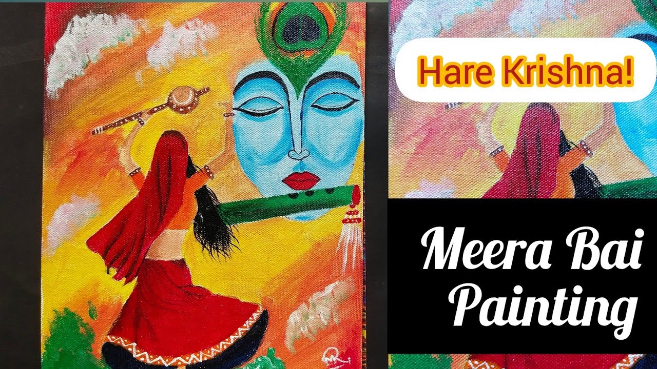 Radha Krishna Painting || Meerabai Krishna Painting || Acrylic ...