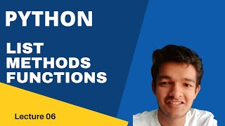 Python Full Beginner Course | List , Slicing , List Comprehension , List Function | Lecture 06