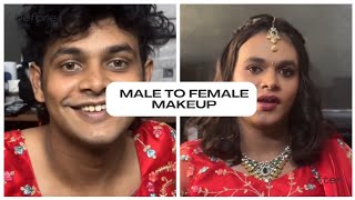 Male to female makeup transformation 😋💦 #boytogirlmakeup #maletofemalemakeup #m2f #makeupartist