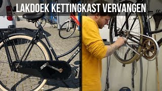 Allergisch stoom Voorafgaan Lakdoek kettingkast vervangen - Linnen omafiets ketting kast monteren -  YouTube