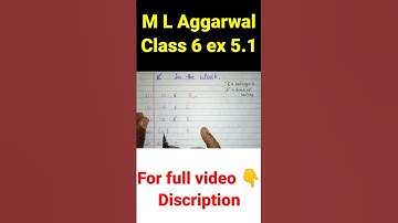 M L Aggarwal class 6 math , ch 5 Set, ex 5.1 #shorts #icseboard