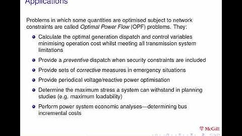Optimal Power Flow Lecture