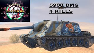 WZ113G-FT - 5900 DMG - 4 KILLS - WoT Blitz replay by JesusCarryng