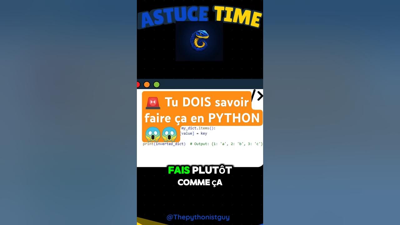 🚨Tu DOIS savoir faire ça en PYTHON | Apprendre Python francais #python ...