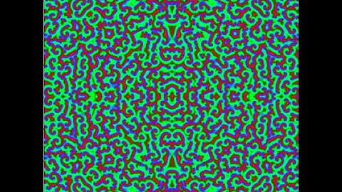 Flow field using a reaction-diffusion process with predator-prey dynamics