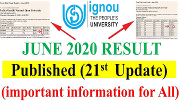 [Big Update] IGNOU JUNE/Sept. 2020 EXAM RESULT 21st UPDATE PUBLISHED | important information for all