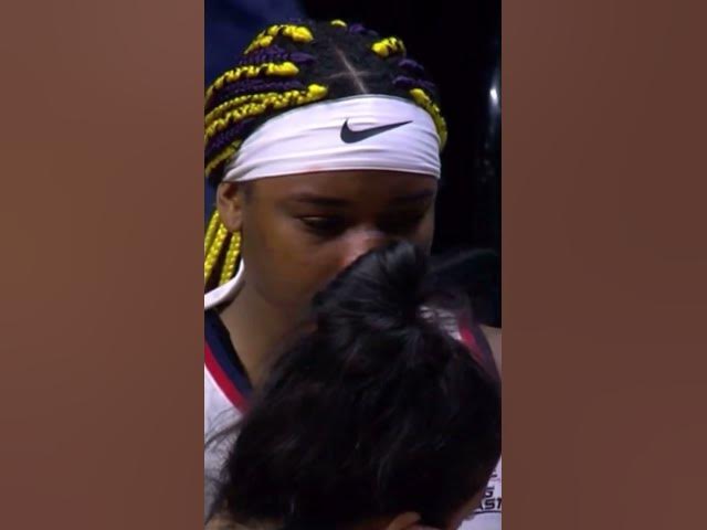 Aaliyah Edwards comes back out of the locker room