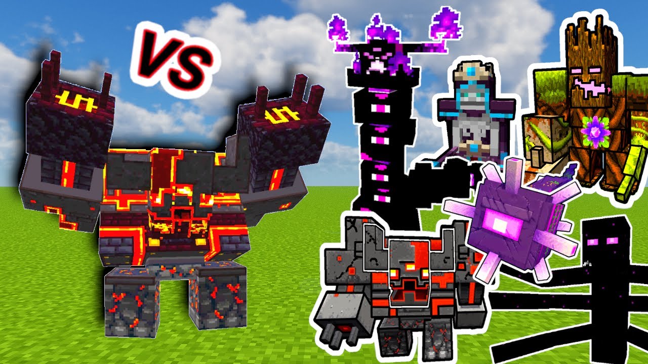 Netherite Monstrosity Vs. Dungeons Bosses Monsters in Minecraft