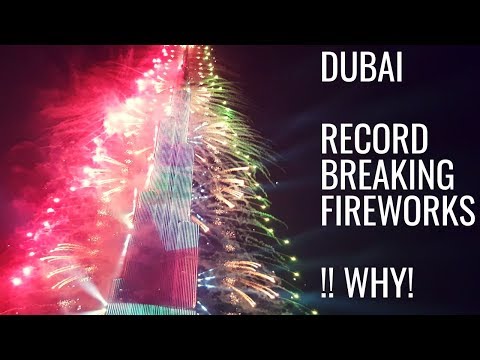 DUBAI BURJ KHALIFA, NEW YEARS Fireworks 2019, RECORD breaking fireworks laser!! Show DUBAI MALL