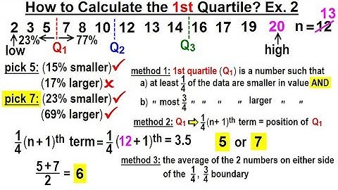Statistics: Ch 2 Graphical Representation of Data (40 of 62) How to Calculate the 1st Quartile: Ex 2