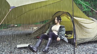 [SUB] A girl camping alone in heavy rain under a small tarp. ASMR. by 아야캠핑 AYACAMPING 33,534 views 3 weeks ago 27 minutes