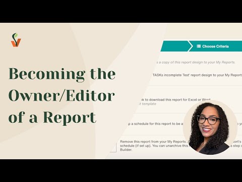 How to Become the Owner/Editor of a Report