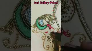 Aari work eye Shape leaf filling