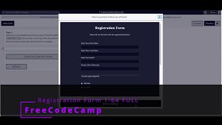 FreeCodeCamp 🌐 Responsive Web Design 🌐 Registration Form 1-65 full