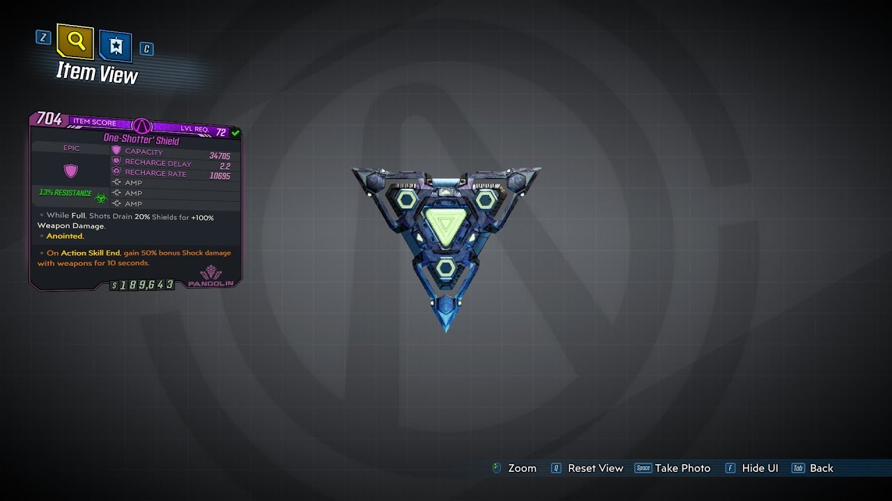 Borderlands 3 - One-Shotter' Shield (3x Amp) Drop