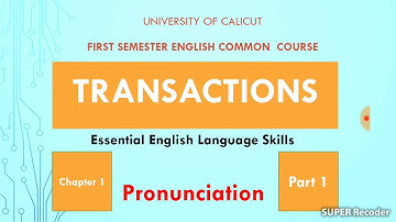 Transactions,  first semester common course, university of calicut , pronunciation, vowels