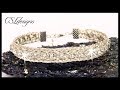 Rhinestone chain wire kumihimo bracelet