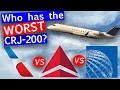 Delta, American, and United CRJ200 Regional Jet Comparison