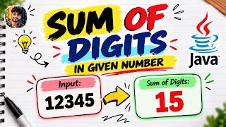 Sum of Digits in Java 🔥 | Same Logic in All Programming Languages |