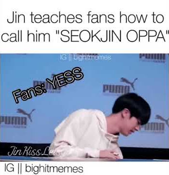 Jin teaches ARMYs how to scream “ SeokJin Oppa”😂😂💜💜 #shorts #BTS #wwhjin
