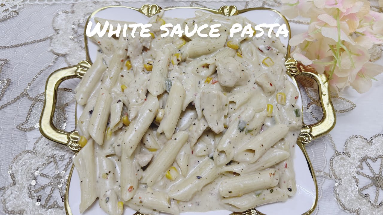 White sauce pasta // pasta // chicken pasta // Alfredo pasta recipe