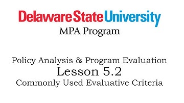 602 Lesson 5.2: Common Evaluative Criteria
