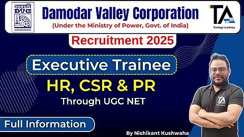 DVC HR Executive Recruitment 2025 through UGC NET||Full Information by Nishikant Sir||