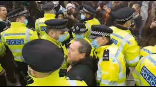 Man with smoke grenade arrested by police