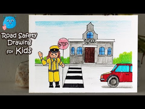 How to draw Road Safety poster step by step l Road safety rules chart  drawing for art competition - YouTube