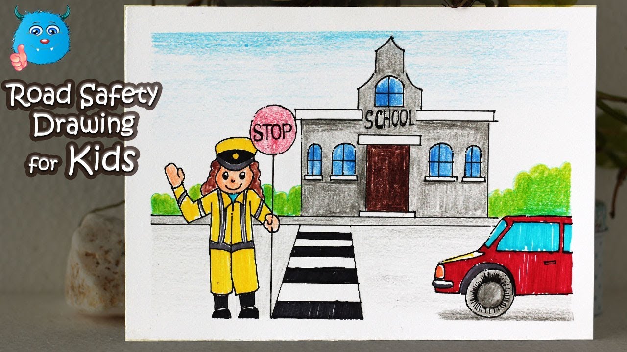 Drawing Road and Street Safety coloring page - Download, Print or Color  Online for Free