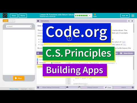 Functions with Return Values Lesson 16.8 Tutorial with Answers Code.org CS Principles